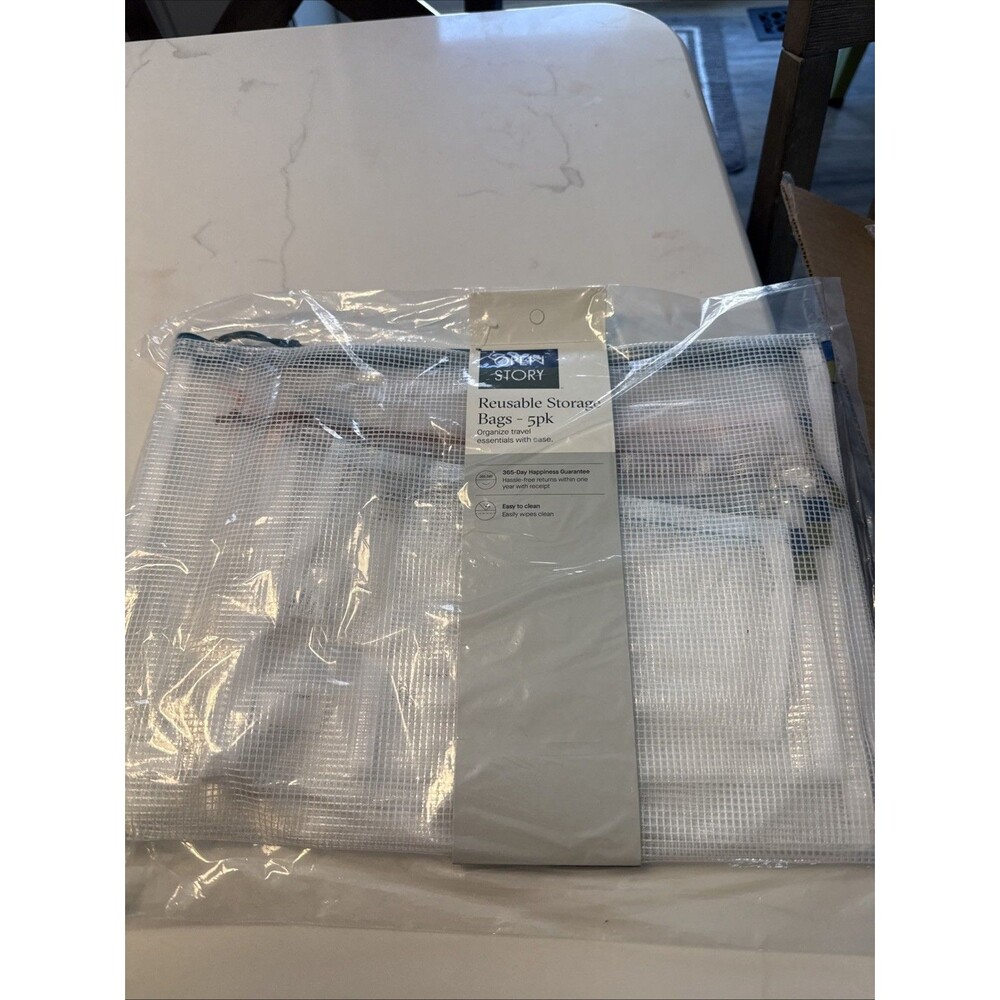 5pc Reusable Storage Bags Set - Open Story Organize Travel With Ease